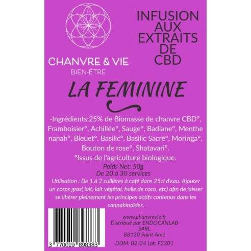 INFUSIONS -Tisane CBD - La féminine LA BROUSSETTE - 1