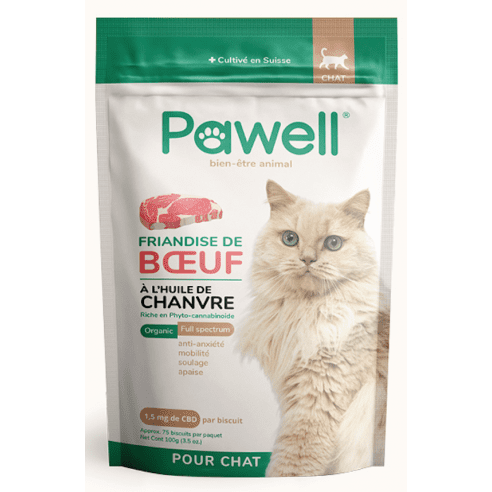 Accueil -Friandises pour chats - boeuf et huile de chanvre PAWELL - 1